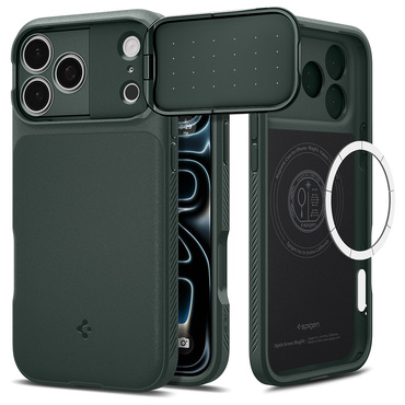 Tok Spigen "Optik Armor MagSafe" iPhone 17 Pro / 18 Pro készülékhez - abyss green