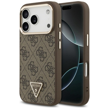 Tok Guess "Hardcase 4G Triangle Logo MagSafe" iPhone 17 Pro / 18 Pro / 18 Pro készülékhez - brown