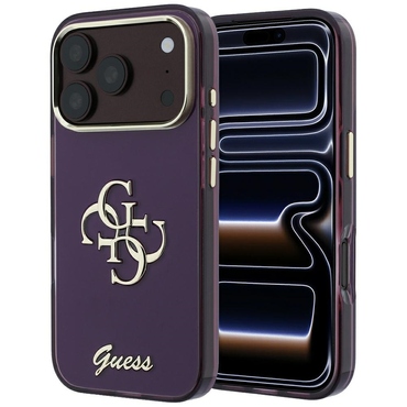 Tok Guess "IML 4G Metal Script" iPhone 17 Pro / 18 Pro / 18 Pro készülékhez - burgundy