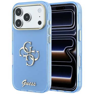 Tok Guess "IML 4G Metal Script" iPhone 17 Pro / 18 Pro / 18 Pro készülékhez - light blue
