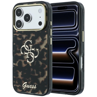 Tok Guess "IML 4G Metal Script" iPhone 17 Pro / 18 Pro / 18 Pro készülékhez - tortoise