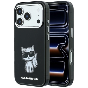 Prémium tok Karl Lagerfeld "IML Choupette Body Sketch Print MagSafe" iPhone 17 Pro Max / 18 Pro Max / 18 Pro készülékhez - black