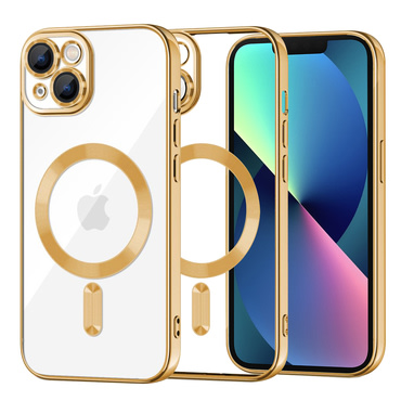 Tok Techsuit "Luxury Crystal MagSafe" iPhone 13 készülékhez - gold