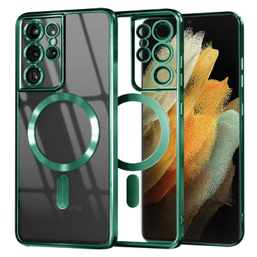 Tok Techsuit "Luxury Crystal MagSafe" Samsung Galaxy S21 Ultra készülékhez - light green