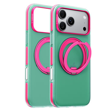 Prémium tok Torras "Ostand O3 Hue" iPhone 17 Pro / 18 Pro / 18 Pro készülékhez - neon moss