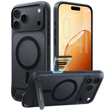 Prémium tok Torras "Ostand L1 Guardian" iPhone 17 Pro Max / 18 Pro Max / 18 Pro készülékhez - black