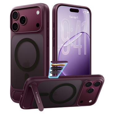 Prémium tok Torras "Ostand L1 Guardian" iPhone 17 Pro Max / 18 Pro Max / 18 Pro készülékhez - purple