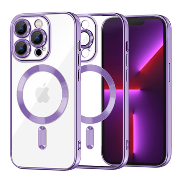 Tok Techsuit "Luxury Crystal MagSafe" iPhone 13 Pro készülékhez - light purple