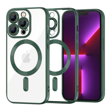 Tok Techsuit "Luxury Crystal MagSafe" iPhone 13 Pro készülékhez - deep green