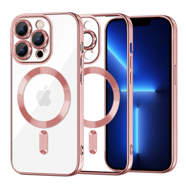 Tok Techsuit "Luxury Crystal MagSafe" iPhone 13 Pro Max készülékhez - pink