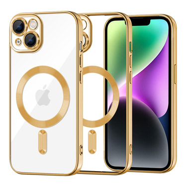 Tok Techsuit "Luxury Crystal MagSafe" iPhone 14 készülékhez - gold