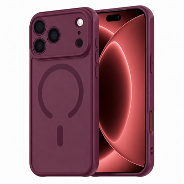 Hibrid tok "HaloFrost II MagSafe" iPhone 17 Pro Max / 18 Pro Max készülékhez - dark cherry