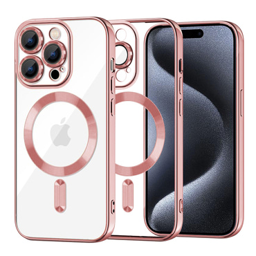 Tok Techsuit "Luxury Crystal MagSafe" iPhone 15 Pro készülékhez - pink