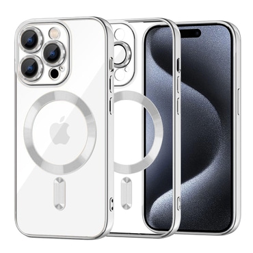 Tok Techsuit "Luxury Crystal MagSafe" iPhone 15 Pro készülékhez - silver