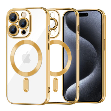 Tok Techsuit "Luxury Crystal MagSafe" iPhone 15 Pro készülékhez - gold