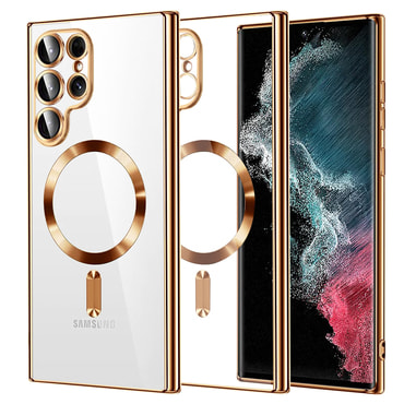 Tok Techsuit "Luxury Crystal MagSafe" Samsung Galaxy S22 Ultra készülékhez - gold