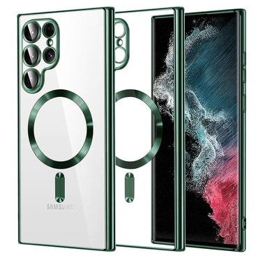 Tok Techsuit "Luxury Crystal MagSafe" Samsung Galaxy S22 Ultra készülékhez - deep green