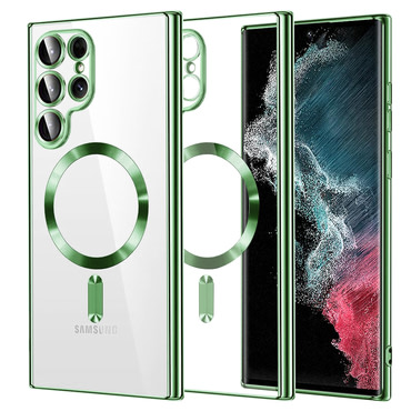 Tok Techsuit "Luxury Crystal MagSafe" Samsung Galaxy S22 Ultra készülékhez - light green