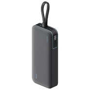 Power bank Cuktech "LPB200N" 20000mAh beépített USB-C kábellel, LED kijelző, 40W - grey
