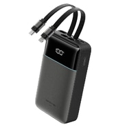 Power bank Cuktech "LPB200NL" 20000mAh beépített USB-C és Lightning kábellel és kijelzővel, 40W - grey