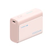 Power bank Cuktech "PB100" 10000mAh USB-C kábellel, 30W, kijelzővel - pink