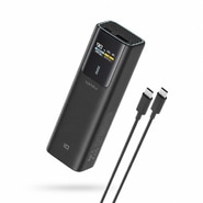Power bank Cuktech "PB100P" 10000mAh 150W USB-C kábellel és kijelzővel - black
