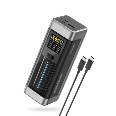 Power bank Cuktech "P23" 25000mAh, 210W, 1.54" TFT kijelző - gray