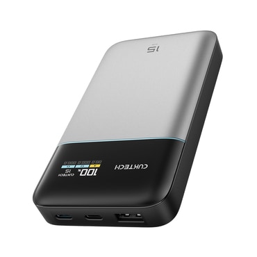 Power bank Cuktech "PB150S" 15000mAh 100W GaN-nal és TFT kijelzővel - gray