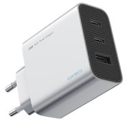 Fali töltő Cuktech "A15C-EU" 65W, 2x USB-C, USB, GaN technológia - white