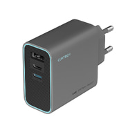 Fali töltő Cuktech "AD653C EU" 65W, 2x USB-C, 1x USB-A, GaN technológia - grey