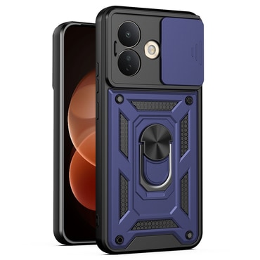 Strapabíró tok "MaX-Armor" gyűrűvel, fém lappal és hátsó kamera védelemmel Xiaomi Redmi Note 17 Pro 5G készülékekhez - blue