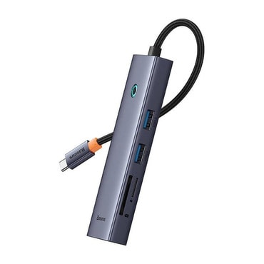 Hub állomás Baseus "UltraJoy" USB-C HDMI-hez - 2x USB-A, USB-C, RJ45, SD, TF, 4K 30Hz-nél - space grey