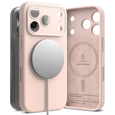 Tok Ringke "Silicone Magnetic" iPhone 18 Pro készülékekhez - pink sand