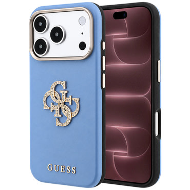 Tok Guess "Smooth Big Strass Logo" iPhone 17 Pro Max / 18 Pro Max készülékhez - light blue