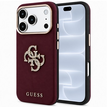 Tok Guess "Smooth Big Strass Logo" iPhone 17 Pro / 18 Pro készülékhez - burgundy
