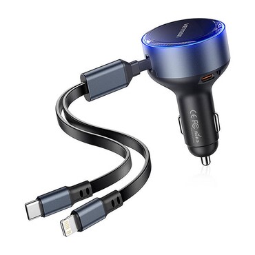 Autós töltő 30W Vention 30W "FFOB0" USB-C és Lightning kábellel