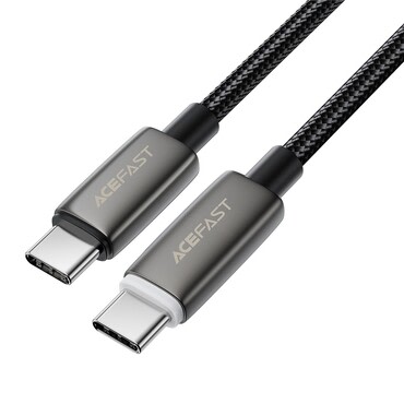 Töltő- és adatátviteli 60W USB-C - USB-C káfehér Acefast "C23-03" - 1.2m - black