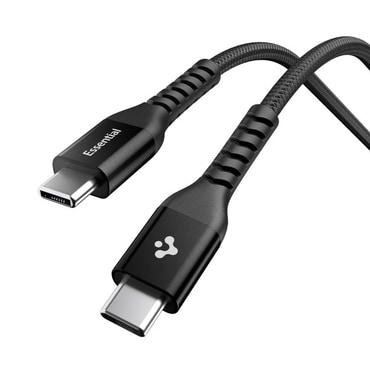 Töltő és adat 100W USB-C - USB-C káfehér Spigen "EB10010CCA" - 480Mbps - 1m - black