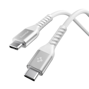 Töltő és adat 100W USB-C - USB-C káfehér Spigen "EB10010CCA" - 480Mbps - 1m - white