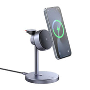 Vezeték nélküli 22.5W töltőállomás Mcdodo "Black Swan Series" MagSafe Qi2 iPhone, Apple Watch és fülhallgató készülékhez - grey