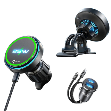 Vezeték nélküli 25W töltőállomás Lisen "W116 (YL0225060018)" hűtőventilátorral, Qi2.2 - black