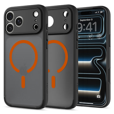 Tok Spigen "Ultra Hybrid Mag" iPhone 17 Pro / 18 Pro készülékekhez - frost black / orange