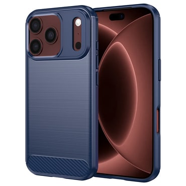 TPU gél tok "Brushed Carbon" iPhone 17 Pro Max / 18 Pro Max készülékekhez - blue