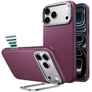 Prémium tok ESR "Atelier Magnetic Kickstand" iPhone 17 Pro / 18 Pro készülékhez - frosted deep burgundy