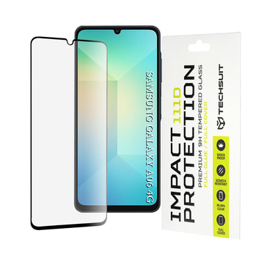 Prémium 3D teljes test képernyővédő üveg "Techsuit" Samsung Galaxy A06 / A07 / A08 4G készülékhez - black