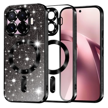 Techsuit "Luxury Glitter MagSafe" TPU gél tok Xiaomi 17T készülékhez - black