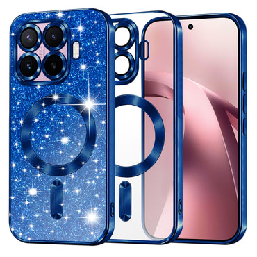 Techsuit "Luxury Glitter MagSafe" TPU gél tok Xiaomi 17T készülékhez - deep blue