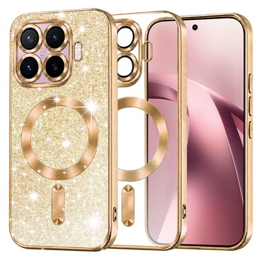 Techsuit "Luxury Glitter MagSafe" TPU gél tok Xiaomi 17T készülékhez - gold