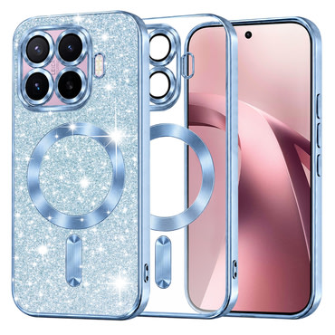 Techsuit "Luxury Glitter MagSafe" TPU gél tok Xiaomi 17T készülékhez - light blue