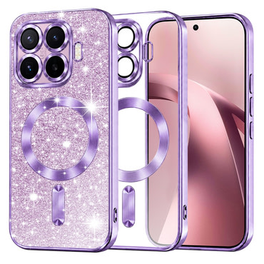 Techsuit "Luxury Glitter MagSafe" TPU gél tok Xiaomi 17T készülékhez - light purple